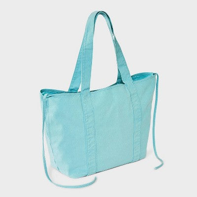 Washed Canvas Tote Handbag - JoyLab Light Blue