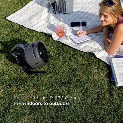 Shark FlexBreeze HydroGo Ultra-Powerful Portable Fan Mists Indoors and Outdoors FA052 Gray