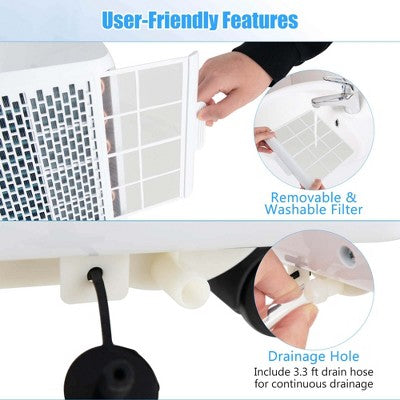 Costway 8000 BTU Portable Air Conditioner 3-in-1 Freestanding Air Cooler with Dehumidifier 5000 BTU(8000BTU ASHRAE) (LOCAL PICKUP ONLY)