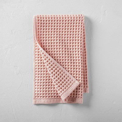 Waffle Hand Towel Pink - Casaluna: Lightweight Cotton, Pre Washed, OEKO-TEX Certified