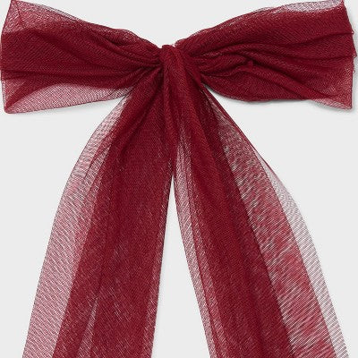 Tulle Bow Hair Barrette - A New Day Berry Pink