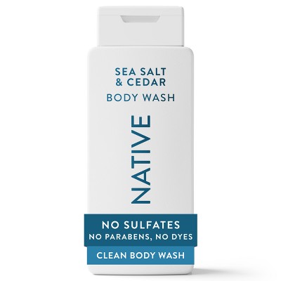 Native Body Wash for Men & Women - Sea Salt & Cedar - Sulfate Free - 18 fl oz: Moisturizing Nourishing Liquid