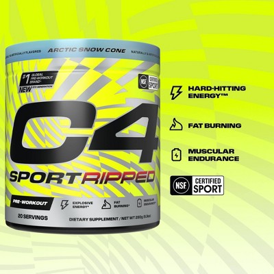 Cellucor C4 Sport Ripped Pre-Workout - Artic Snow Cone - 9.9oz/20ct