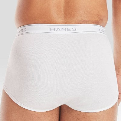 Hanes Men's 10pk Briefs - White XL: Tagless, High Rise, Moisture Wicking, Breathable Cotton