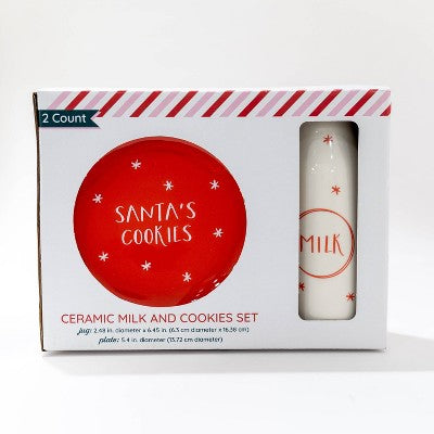 Santa's Milk and Cookies Ceramic Serveware - Bullseye's Playground