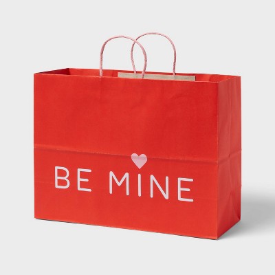 15.75"x12"x0.2 6" XL Valentine's Day Be Mine Gusset Gift Bag - Spritz