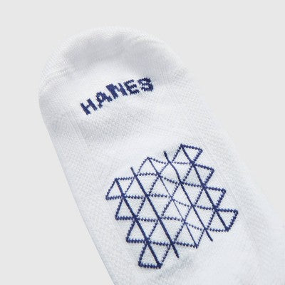 Hanes Men's Absolute Run Ankle Socks 3pk - Blue/White/Black 6-12