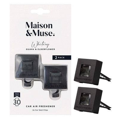Maison&Muse 2pk Car Air Fresheners Guava and Elderflower Vent Clips