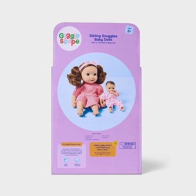 14" Brown Hair/Brown Eyes Toddler Doll + Mini Baby Doll - Gigglescape