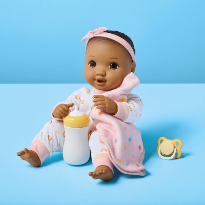14" Nurturing Baby Doll - Brown Hair + Brown Eyes - Gigglescape