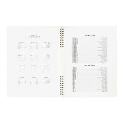 Altitude Supplies 8.5"x11" Monthly Planner, July 2025 to June 2026, Dark Sage Grid