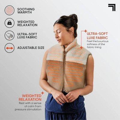 Sharper Image Pain Relief Weighted Comfort Heated Vest Luxe