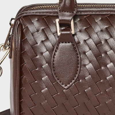 Woven Mini Bowler Crossbody bag - A New Day Brown