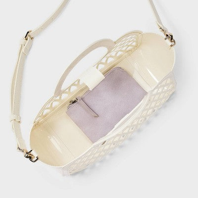 Jelly Mini Cage Tote Crossbody Bag - A New Day Cream