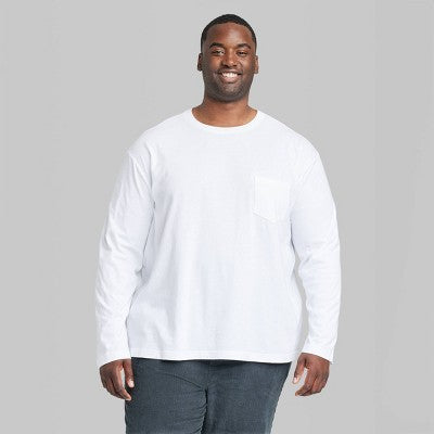 Men's Big & Tall Long Sleeve T-Shirt White 2XL