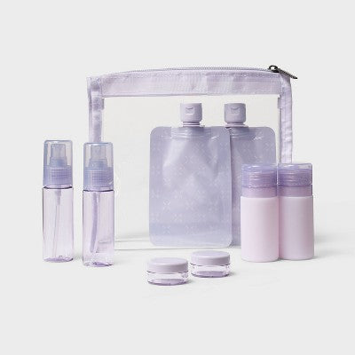 8pc Travel Toiletry Set Thistle - Open Story?: Portable Beauty Tool Set