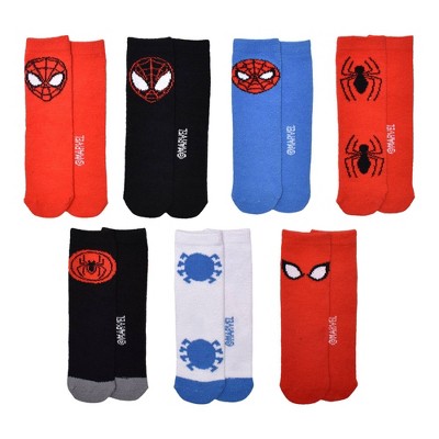 Kids' Spider-Man 7 Days of Cozy Christmas Crew Socks - M/L
