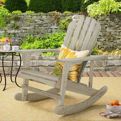 Saint Birch Adirondack Wooden Rocking Chair, Natural (LOCAL PICKUP ONLY)