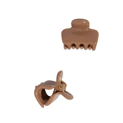 Kitsch Recycled Plastic Mini Cloud Clips 2Pc Set - Mocha Hair Clips And Pins
