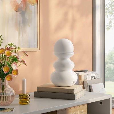 Mini Plastic Table Lamp with Glass Orb White - Room Essentials