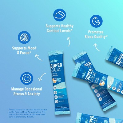 Nello Supercalm Calming Drink Mix Supplement Powder - Blue Coconut - 10ct