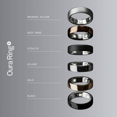 Oura Ring 5 Brushed Silver - Size 9