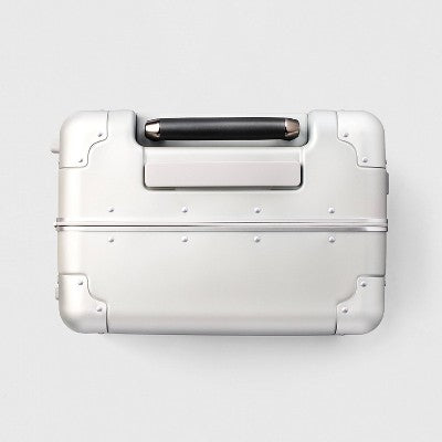 Signature Hardside Trunk Carry On Spinner Suitcase Metallic Silver - Open Story?