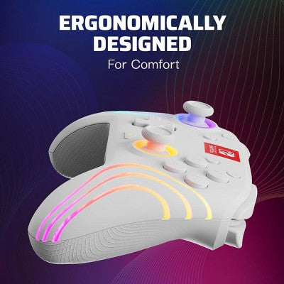 Afterglow Wave Wireless Motion Plus Nintendo Switch Controller White: Ergonomic, Bluetooth, Rechargeable