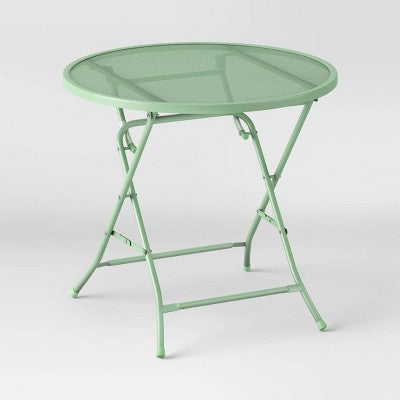 32" Metal Mesh Round Patio Bistro Table Green - Room Essentials (LOCAL PICKUP ONLY)
