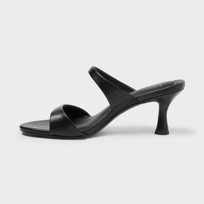 Women's Paige Heels with Memory Foam Insole - A New Day Black 5.5