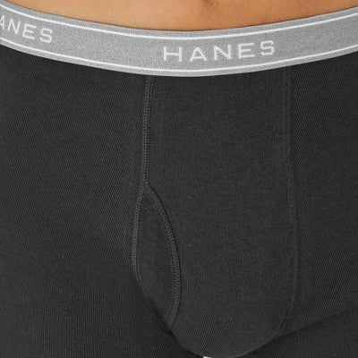 Hanes Men's Super Value Moisture-Wicking Cotton Boxer Briefs 10pk - Black/Gray M: Tagless, Breathable, Mid Rise