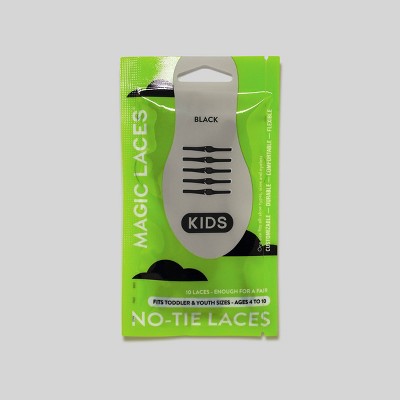 Magic Laces Kids' 14pc (1 pr shoes) No Tie Shoe Laces - Black