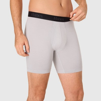 Hanes Men's 3pk Boxer Briefs - Blue/Gray S