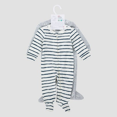 Huggies Baby 2pk Happy Face Organic Sleep N' Play Gray/Blue 3M