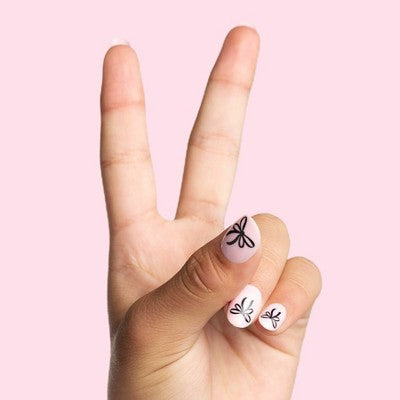 Olive & June Pressies Fake Nails - S/M Round - Biggest Bow On Top - 28ct: Gloss Finish
