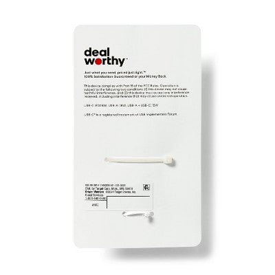 Dual Port 25W USB-A and USB-C Wall Charger - dealworthy White: Quick Charge, Surge Protection