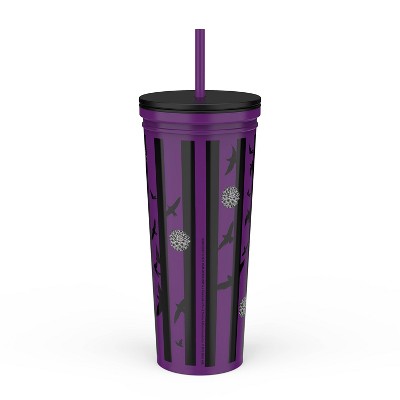 Zak Designs 23 fl oz Stainless Steel Wednesday Kendall Straw Tumbler