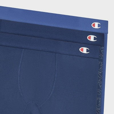 Champion Men's Authentic Originals 3pk Wicking Boxer Briefs - Blue XL