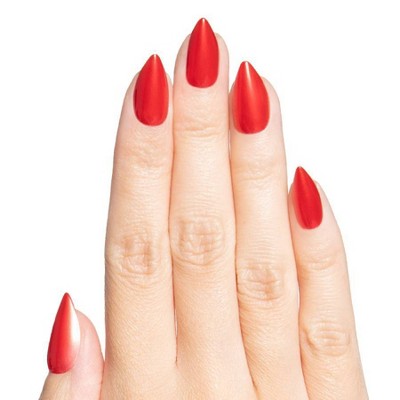 Olive & June Press-On Fake Nails - Maximalist - M Stiletto - Red Chrome - 42ct
