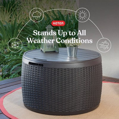 Keter 37gal Circa Wood Deck Box Brown (LOCAL PICKUP ONLY)