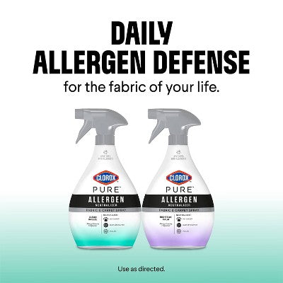 Clorox PURE Allergen Neutralizer Fabric & Carpet Spray Air Fresheners Clean Breeze - 26oz: Non-Toxic, Liquid Spray