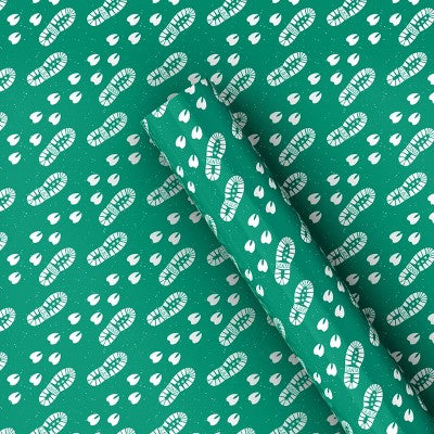 50 sq ft Santa and Reindeer Footprints Christmas Gift Wrap Green - Wondershop??????? (LOCAL PICKUP ONLY)