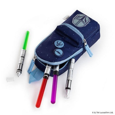 Yoobi Star Wars 2pk Light Up Ballpoint Pens, 1.0mm Black Ink - Blue/Red Lightsaber, School Supplies
