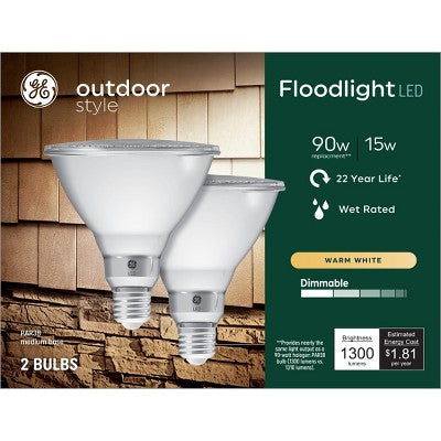 GE 2ct 90W LED PAR38 Warm White