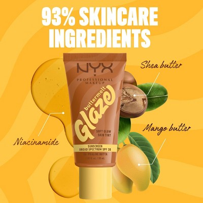 NYX Professional Makeup Buttermelt Glaze Skin Tint with SPF 30 - Praline Butta - 1.01 fl oz