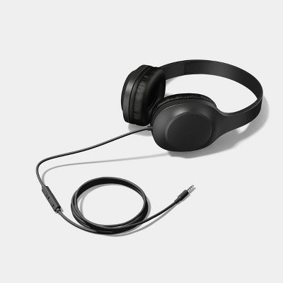 Wired On-Ear Headphones With Microphone - heyday Black