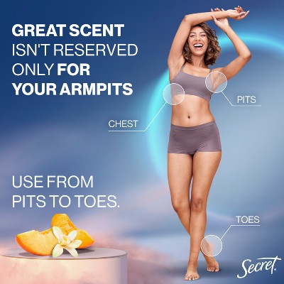 Secret Whole Body Aluminum Free Deodorant Spray - Trial Size - Peach & Vanilla - 1oz