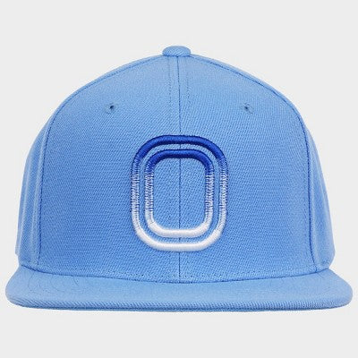 Overtime Adult Flat Brim Snapback 3D Ombre Embroidery Logo Baseball Hat - Blue