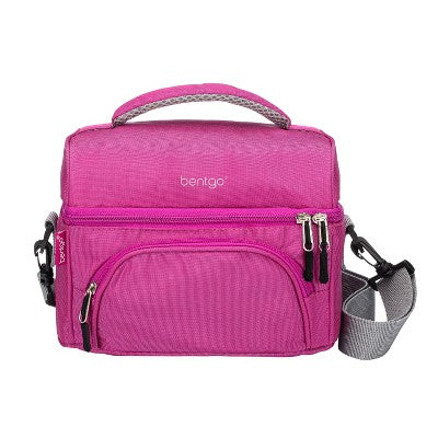 Bentgo Deluxe Lunch Bag, Durable & Insulated Bag, Internal Mesh Pocket & 2-Way Zippers - Purple