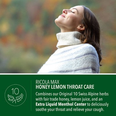 Ricola Max Throat Care Drops - Honey Lemon - 34ct